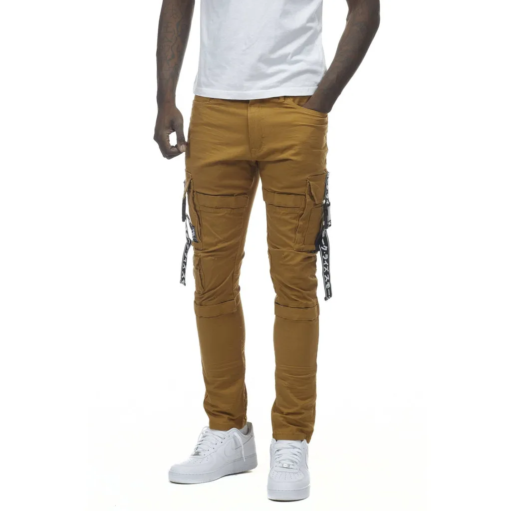 Slim Tapered Cargo Utility Pants - Wheat