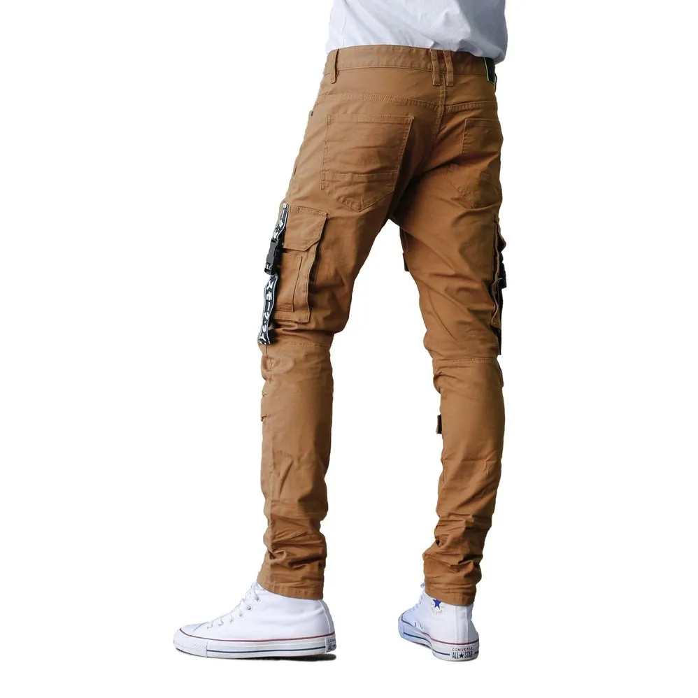 Slim Tapered Cargo Utility Pants - Wheat