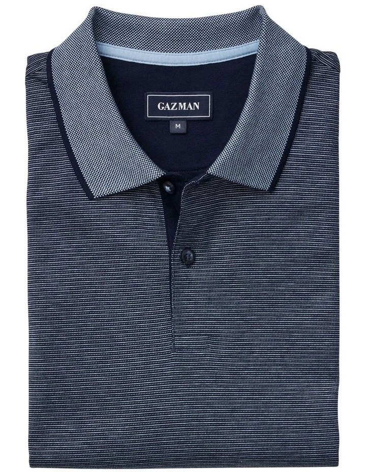 Smart Stripe Polo in Navy