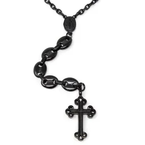 Stainless Steel Black Ion Plated Puff Mariner Chain Rosary