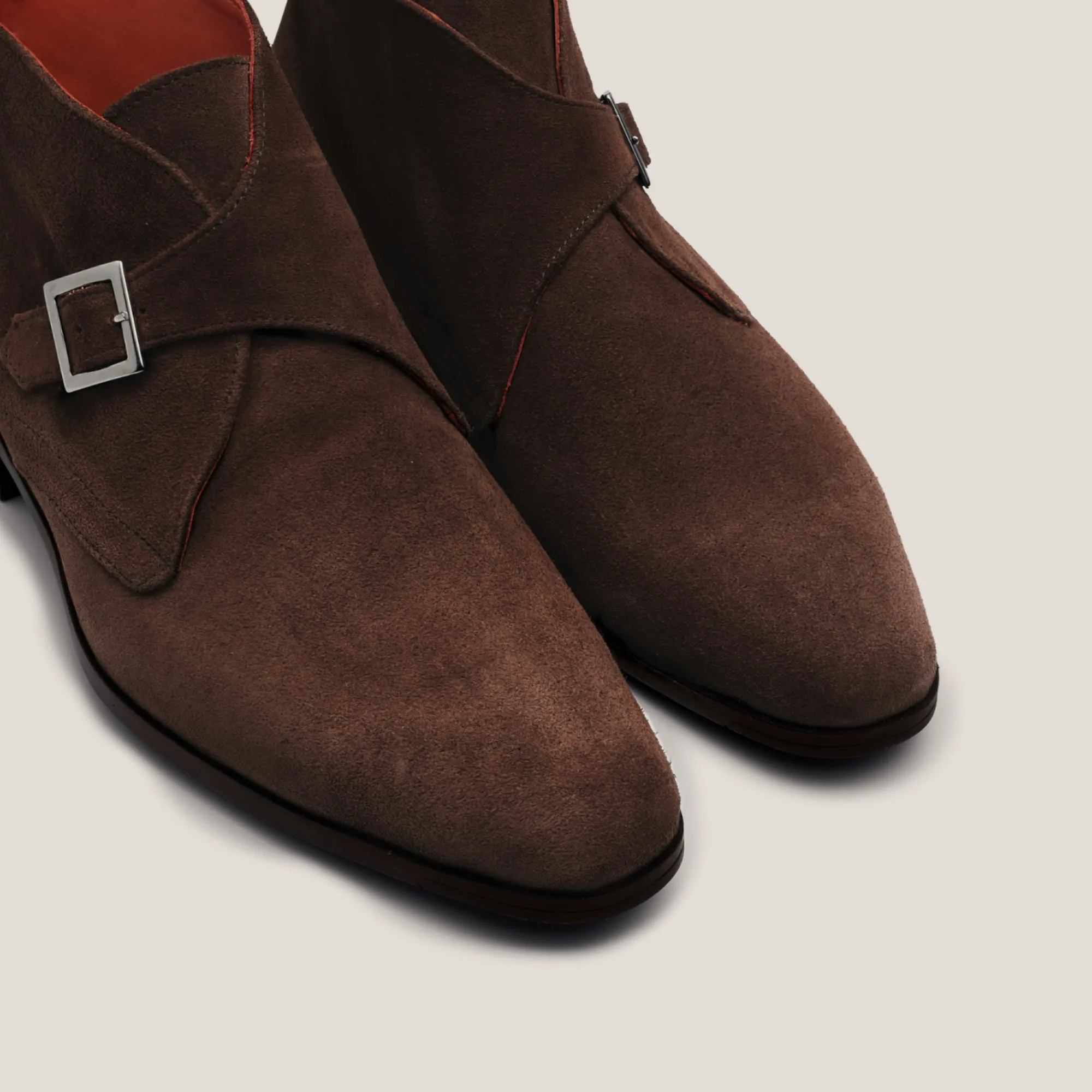 Stockholm Chocolate Brown Suede Monk Strap Boots