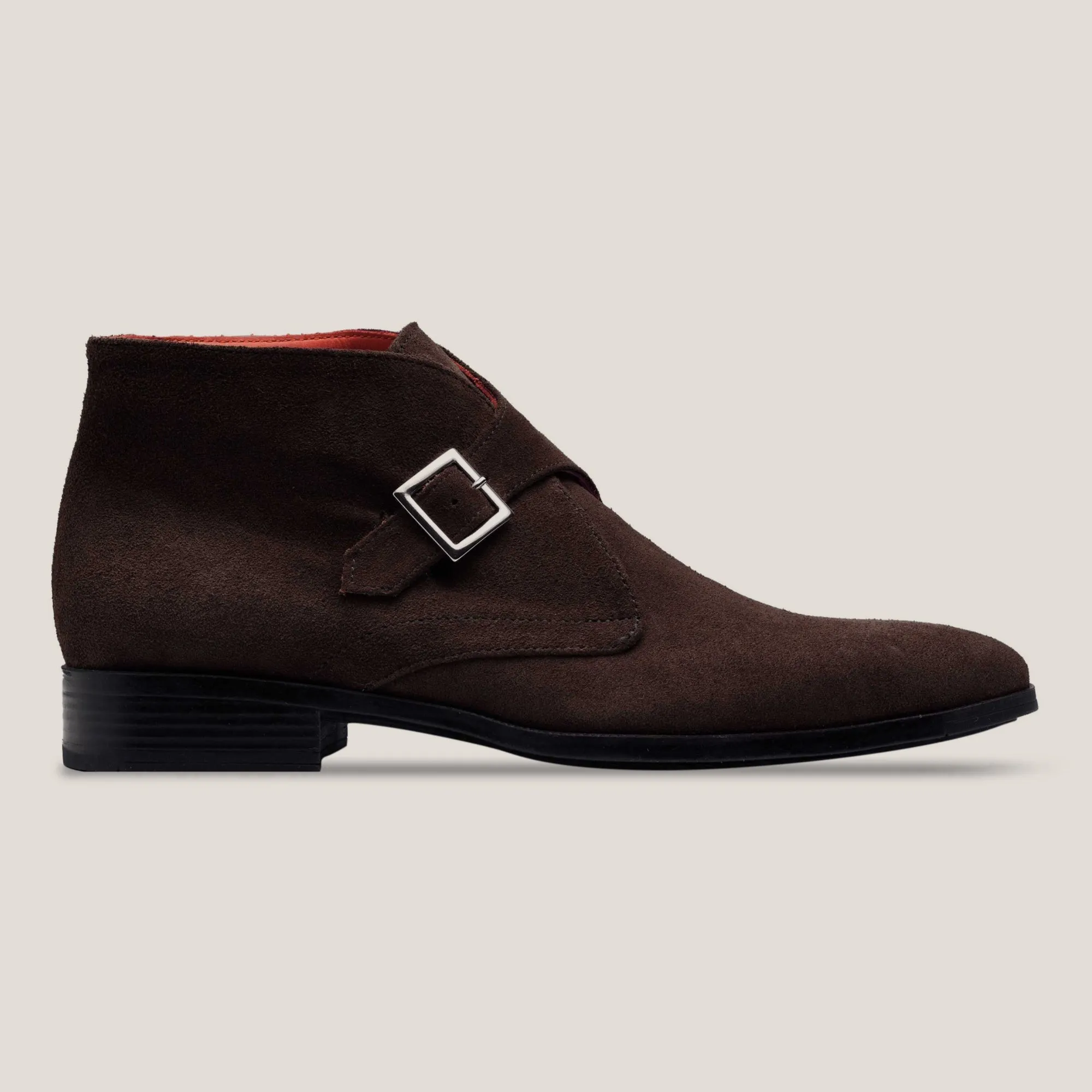 Stockholm Dark Brown Suede Monk Strap Boots