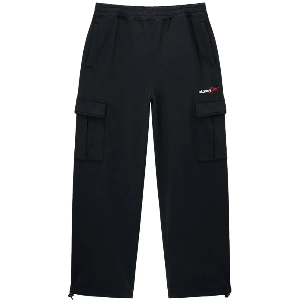 STSSY SPORT CARGO FLEECE PANT // BLACK