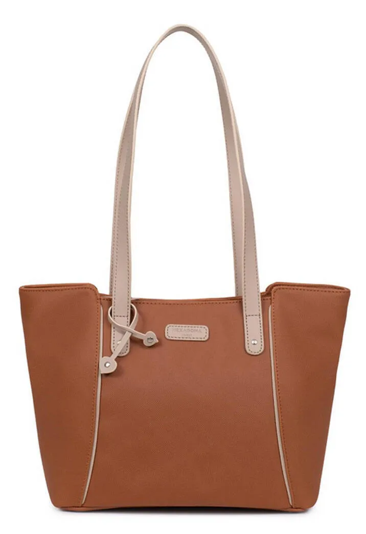 Synthetic hazelnut hexagon tote bag 589046