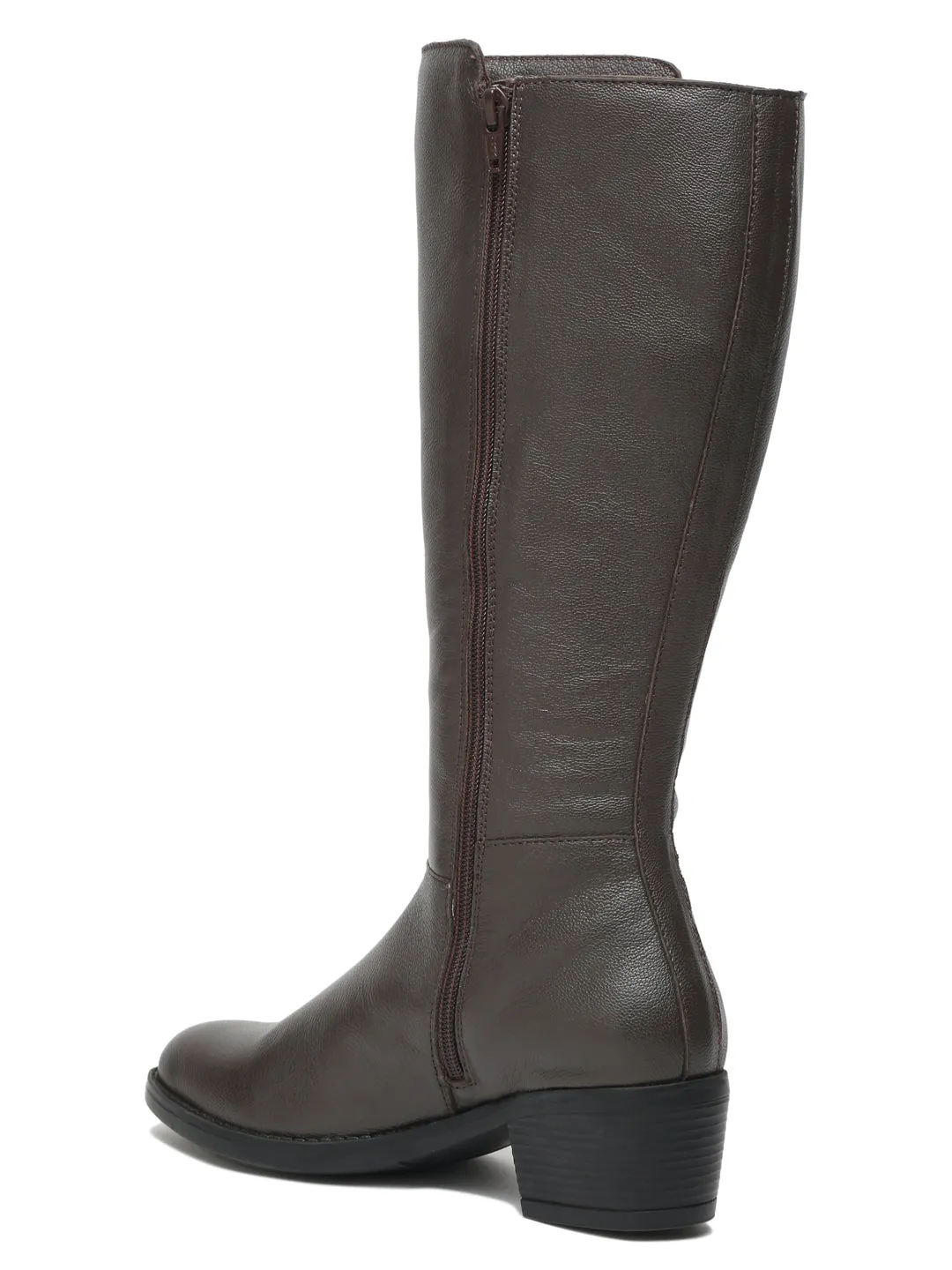 Teakwood Genuine Women Brown Knee-High Heeled Boots