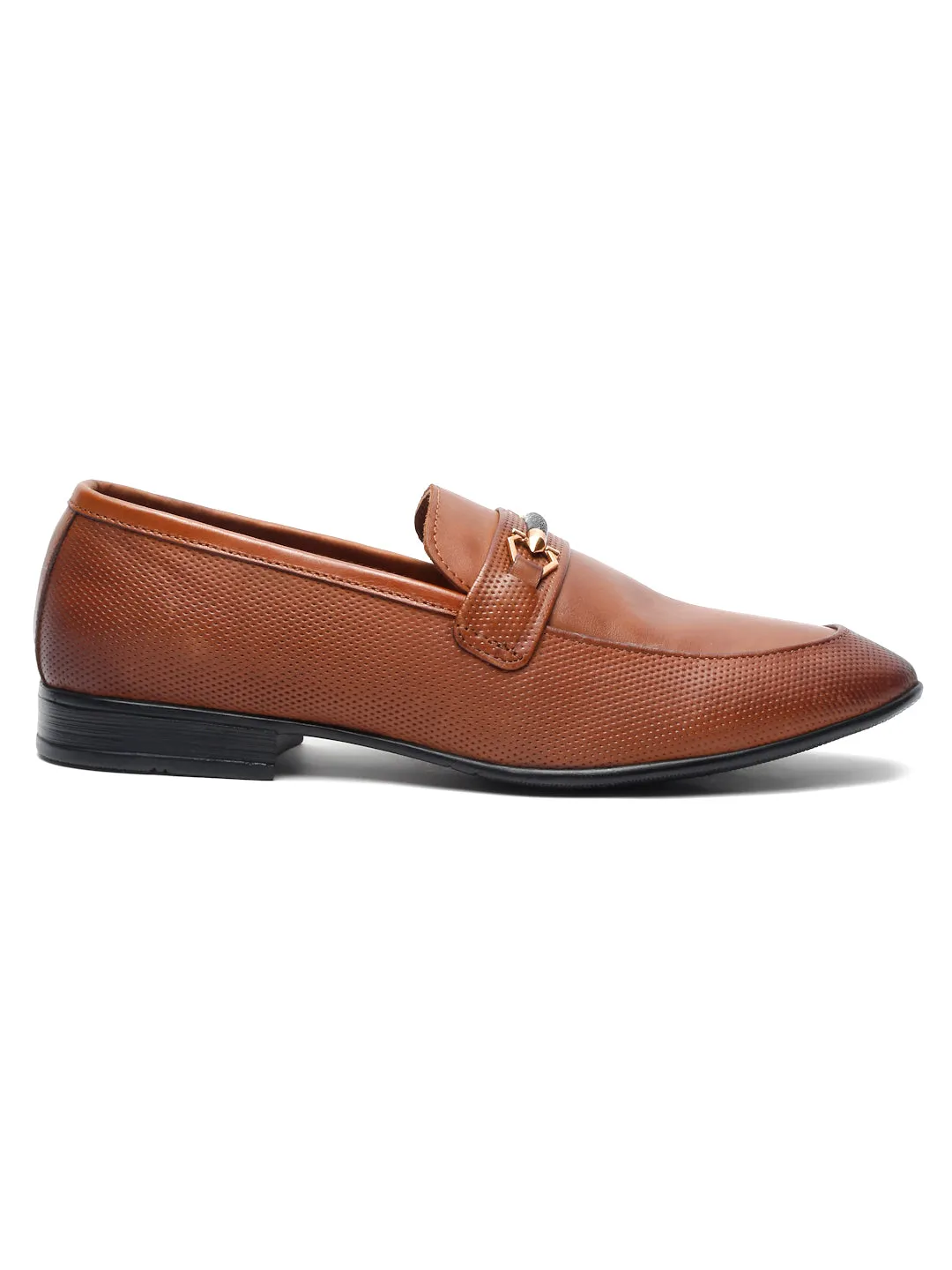 Teakwood Leather Men Textured Tan Formal Loafers