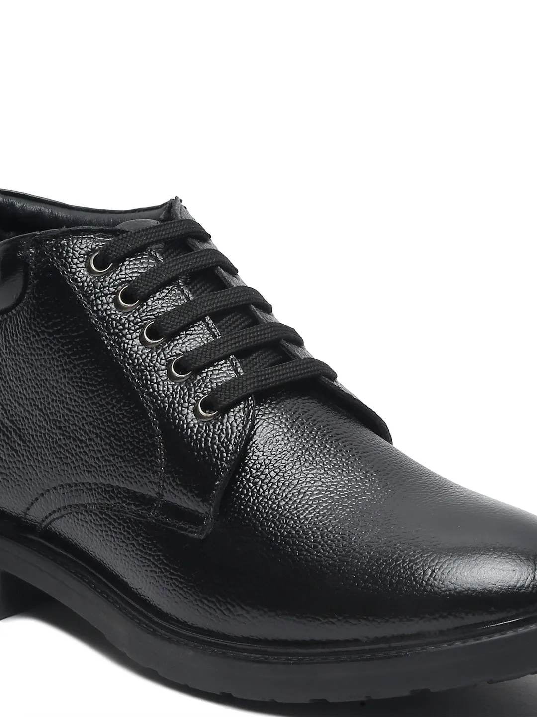 Teakwood Leathers Men Textured Black Ankle Boots