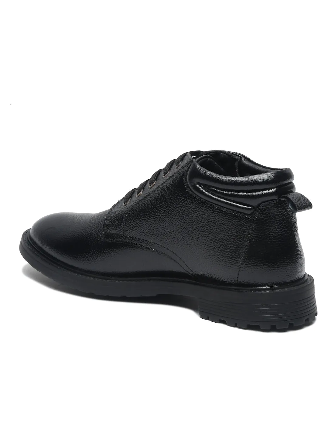 Teakwood Leathers Men Textured Black Ankle Boots