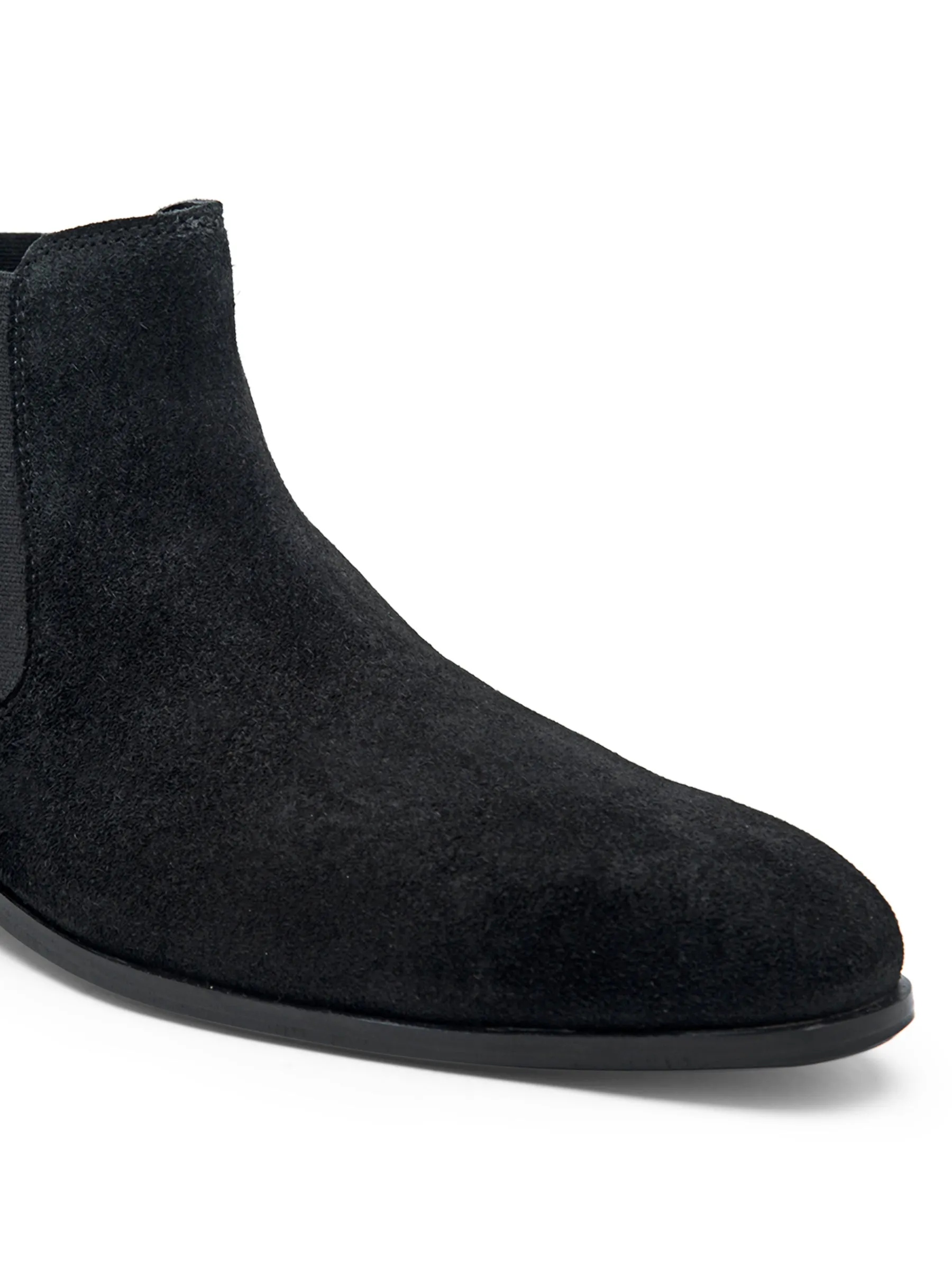 Teakwood Men Black Suede Leather Chelsea Boots