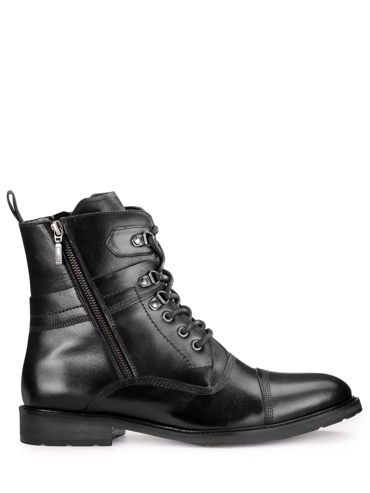 Teakwood Men Genuine Leather High Top Black Boots