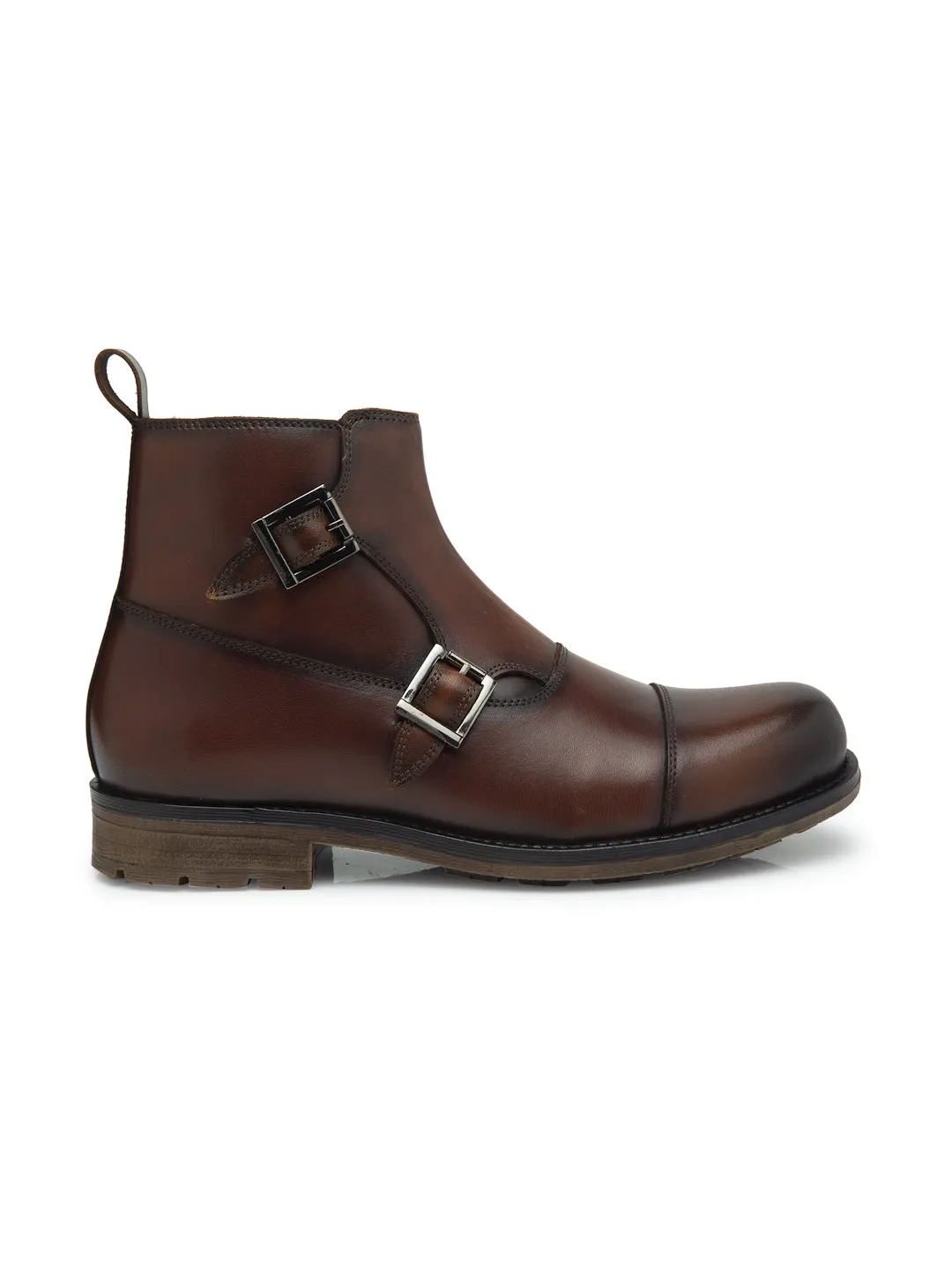 Teakwood Men Genuine Leather Mid top Boots(WOOD)