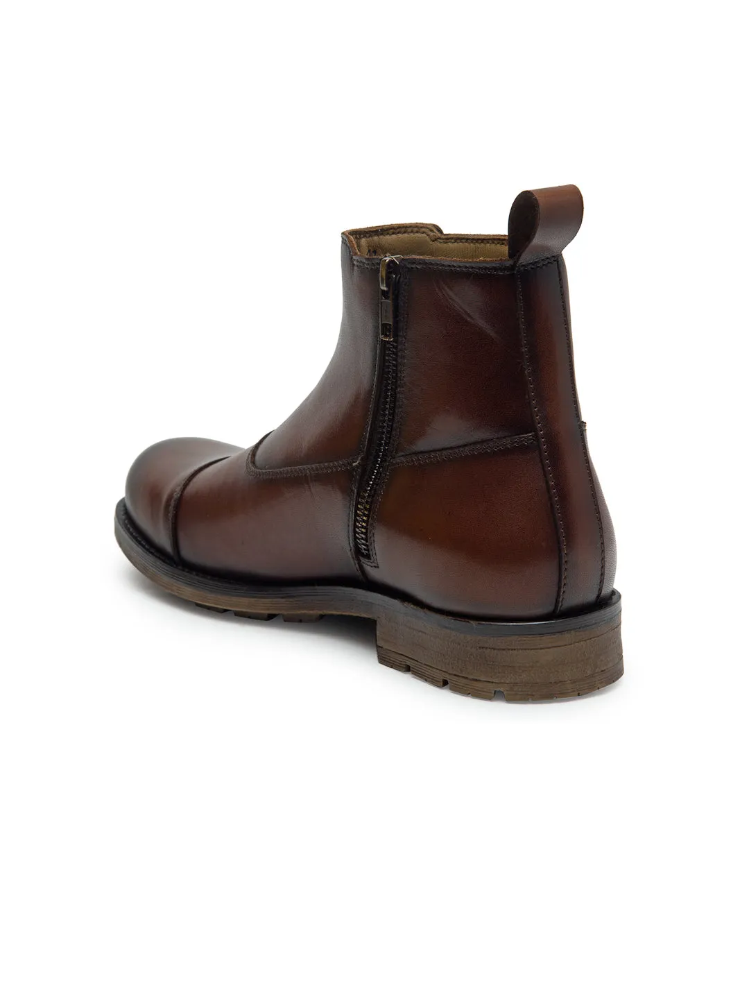 Teakwood Men Genuine Leather Mid top Boots(WOOD)