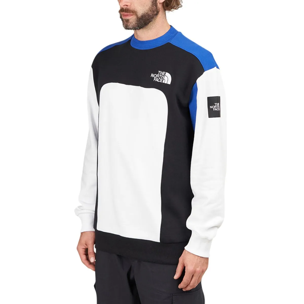 The North Face BB Cut & Sew Crew (White / Blue / Black)