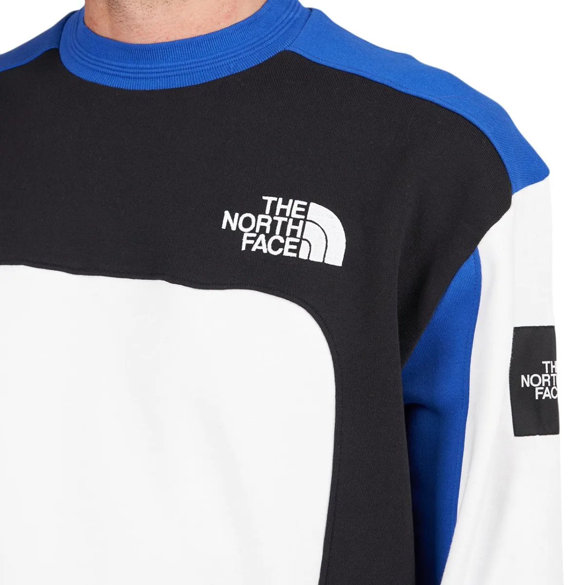 The North Face BB Cut & Sew Crew (White / Blue / Black)