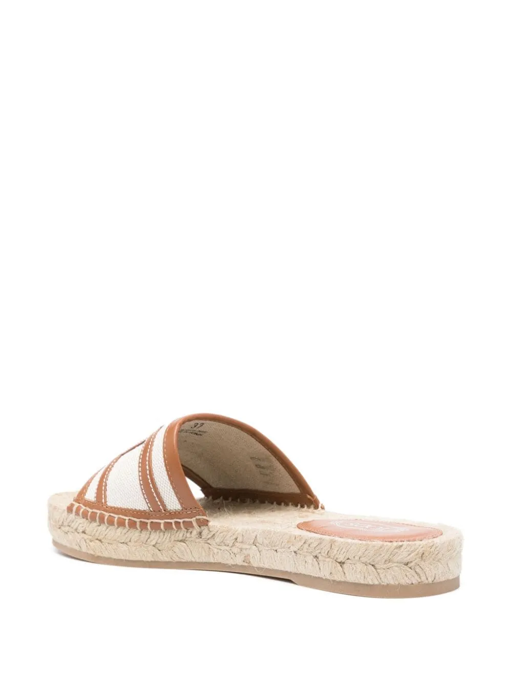 Tod's    Tod's Rafia And Leather Flat Sandals