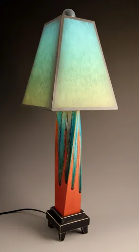 Twist Red Glazed Lamp