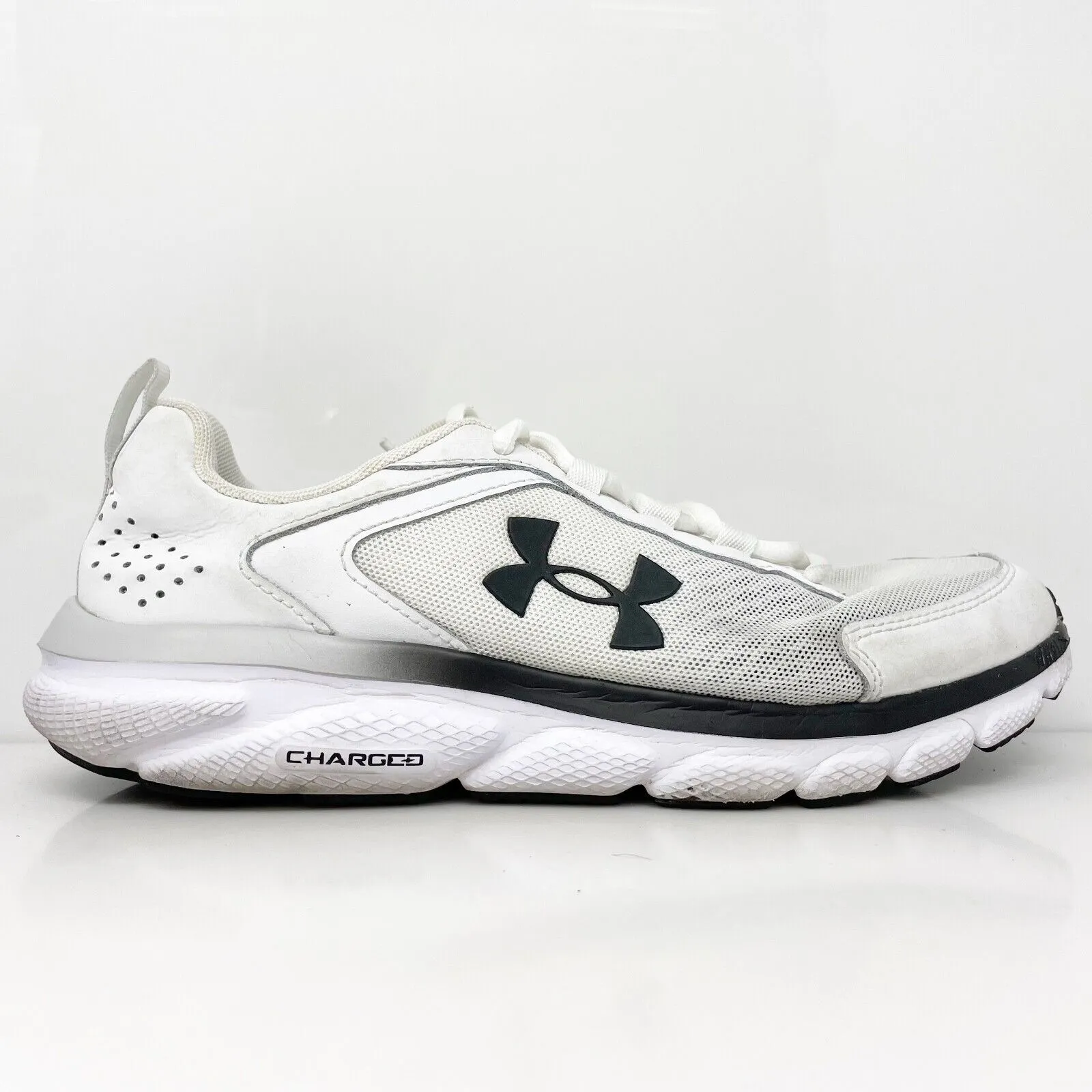 Under Armour Mens Charged Assert 9 3024590-108 White Running Shoes Sneakers Sz 9