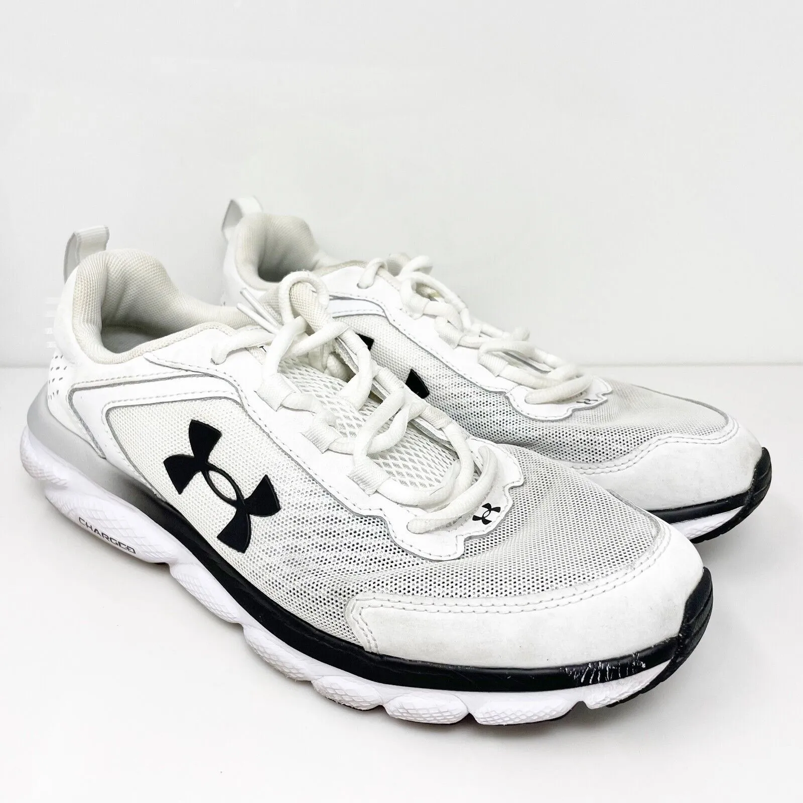 Under Armour Mens Charged Assert 9 3024590-108 White Running Shoes Sneakers Sz 9