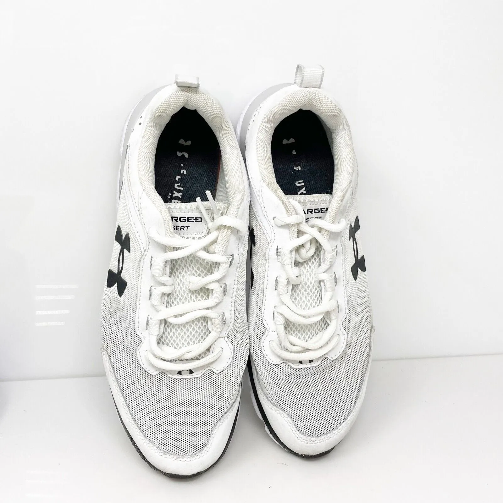 Under Armour Mens Charged Assert 9 3024590-108 White Running Shoes Sneakers Sz 9