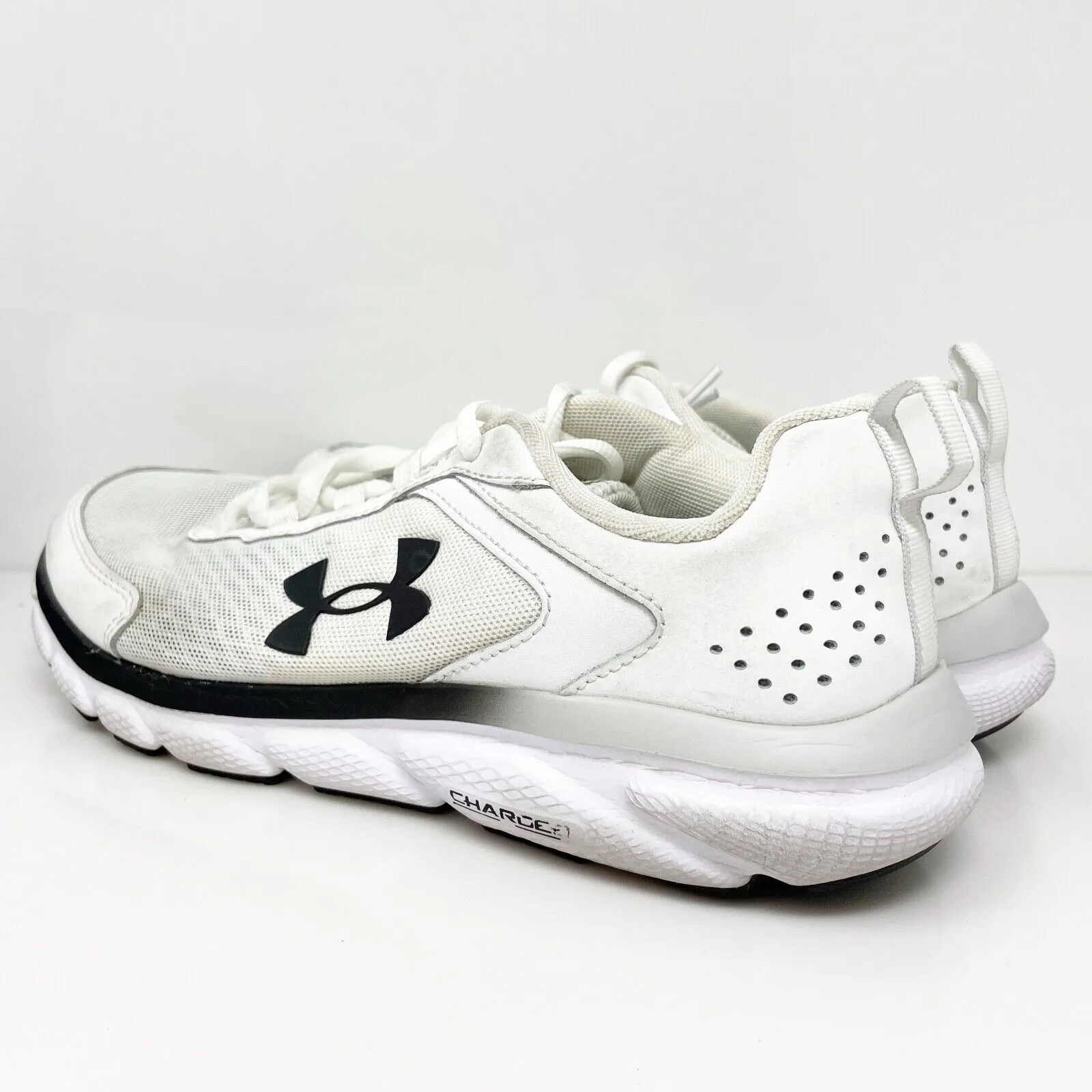 Under Armour Mens Charged Assert 9 3024590-108 White Running Shoes Sneakers Sz 9