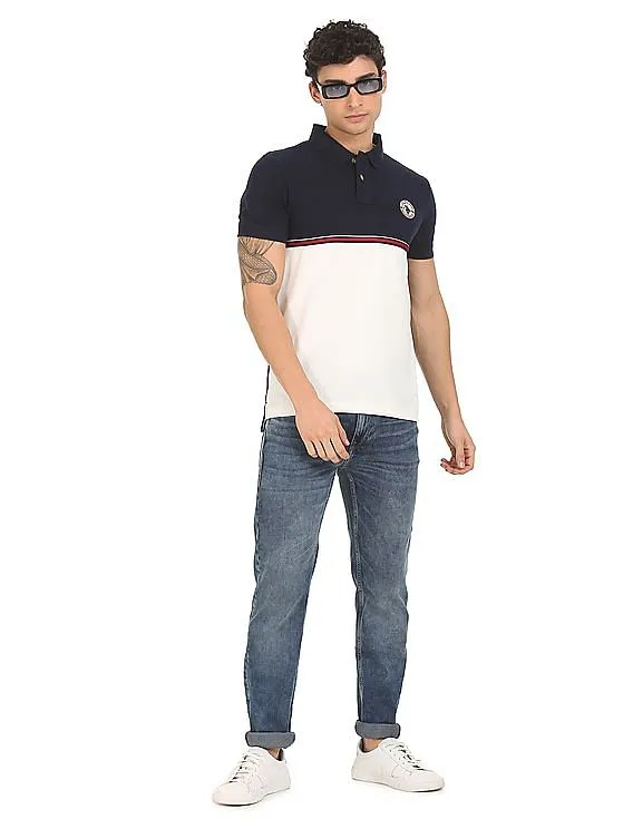 U.S. Polo Assn. Denim Co. Cotton Colour Block Polo Shirt