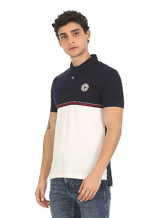 U.S. Polo Assn. Denim Co. Cotton Colour Block Polo Shirt