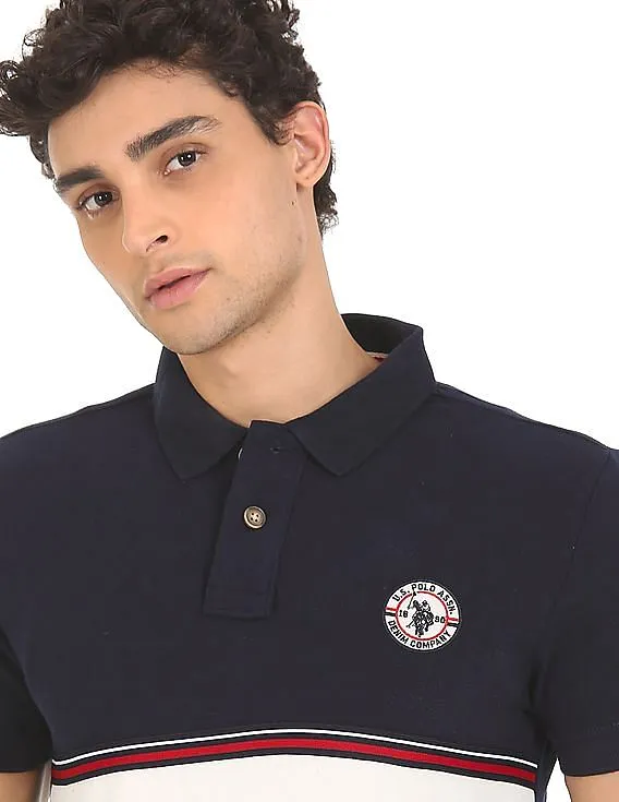 U.S. Polo Assn. Denim Co. Cotton Colour Block Polo Shirt