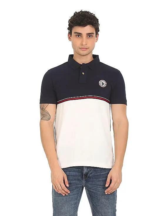 U.S. Polo Assn. Denim Co. Cotton Colour Block Polo Shirt