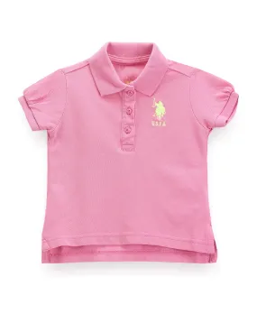 U.S. Polo Assn. Kids Girls Short Sleeve Solid Polo Shirt