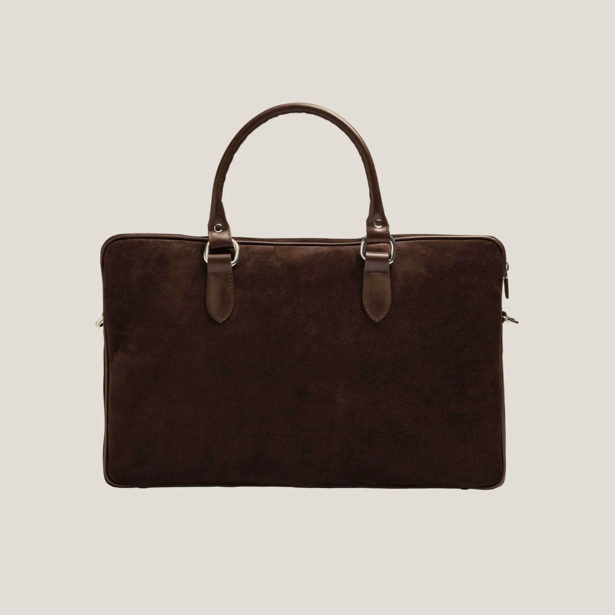 Voyager 01 Travel Laptop Bag Dark Brown Suede