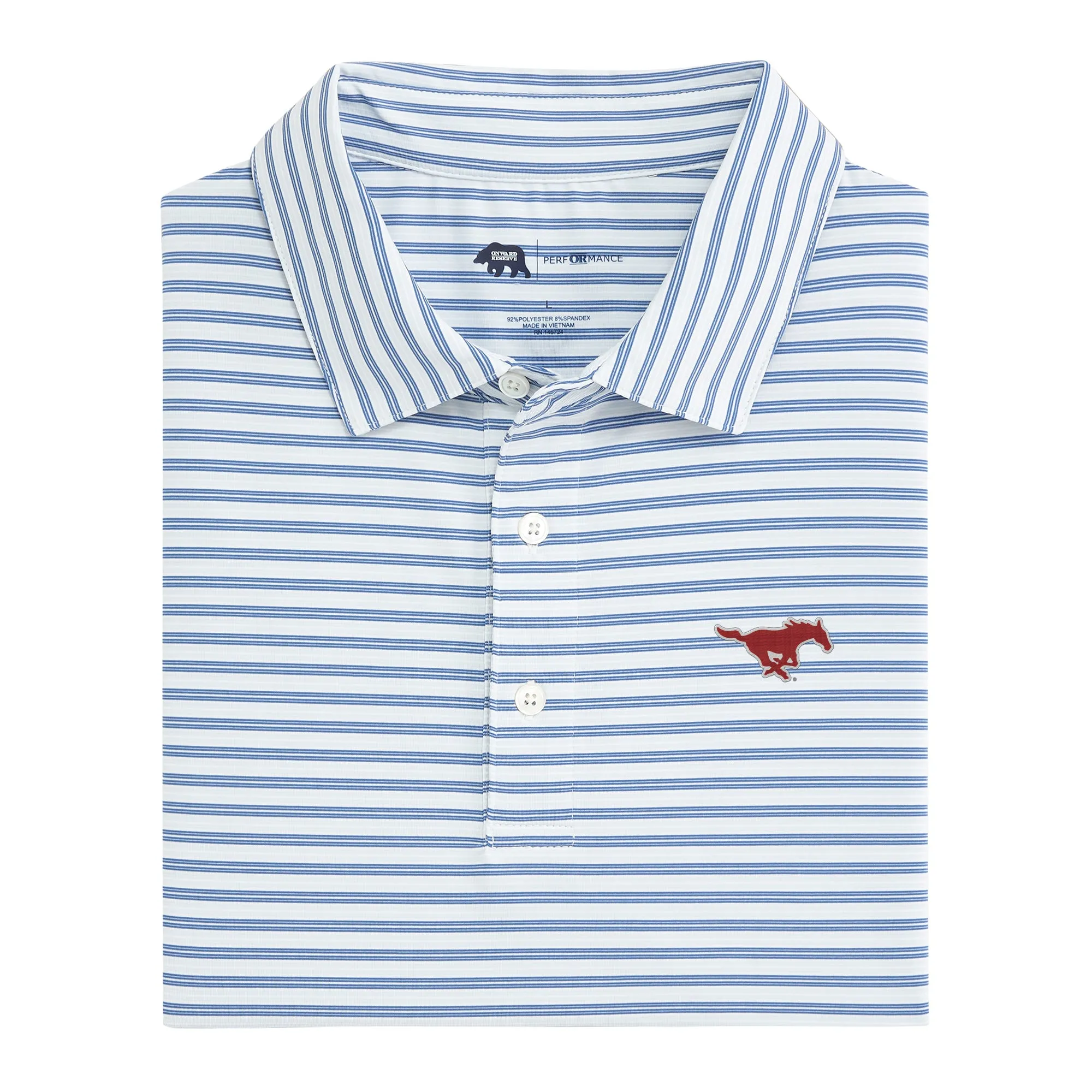 Wedge Stripe SMU Performance Polo