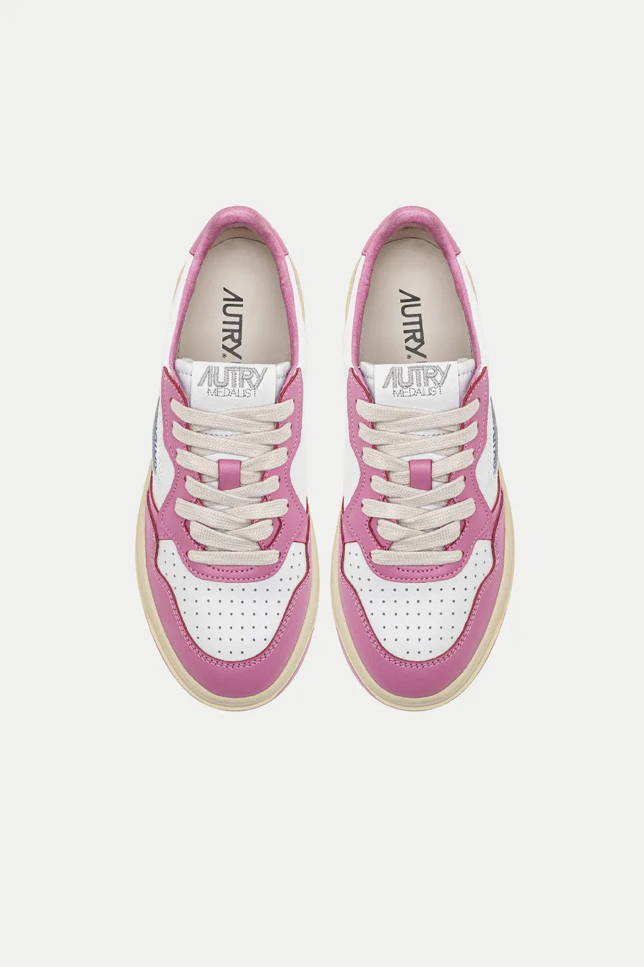 White Mauve Medalist Low Trainers Womens