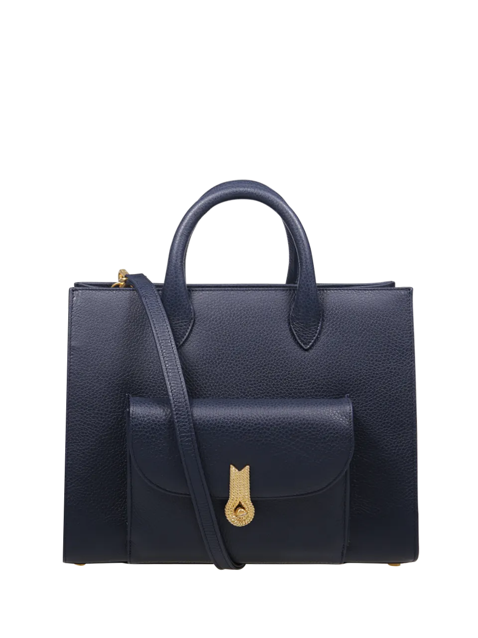 WOMAN AMATO DANIELE DARK BLUE CALF LEATHER QUEEN TOTE BAG