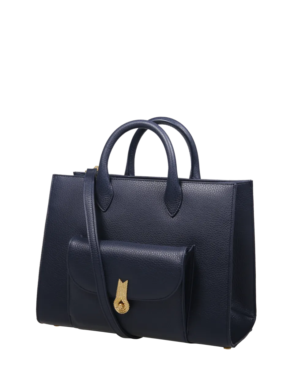 WOMAN AMATO DANIELE DARK BLUE CALF LEATHER QUEEN TOTE BAG