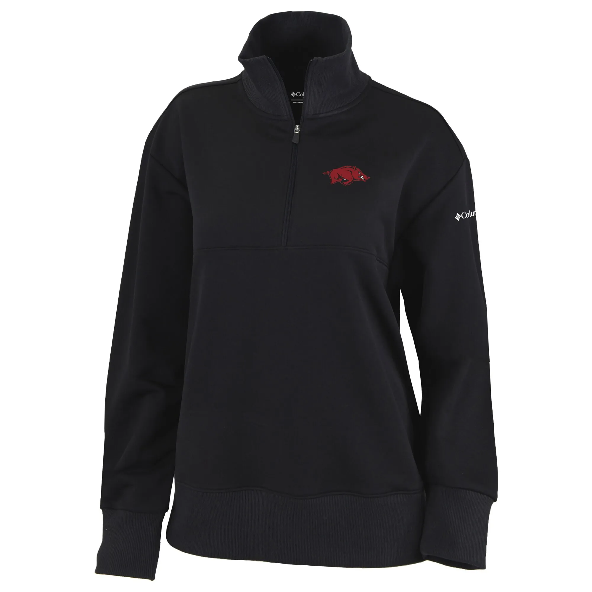 Women's Columbia  Black Arkansas Razorbacks Birchwood Hills Omni-Wick Quarter-Zip Sweatshirt