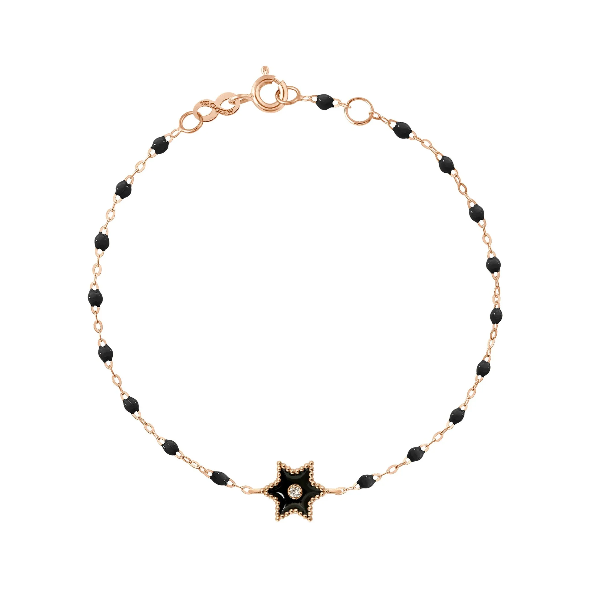 Étoile Diamond Bracelet, Black, Rose Gold, 6.7